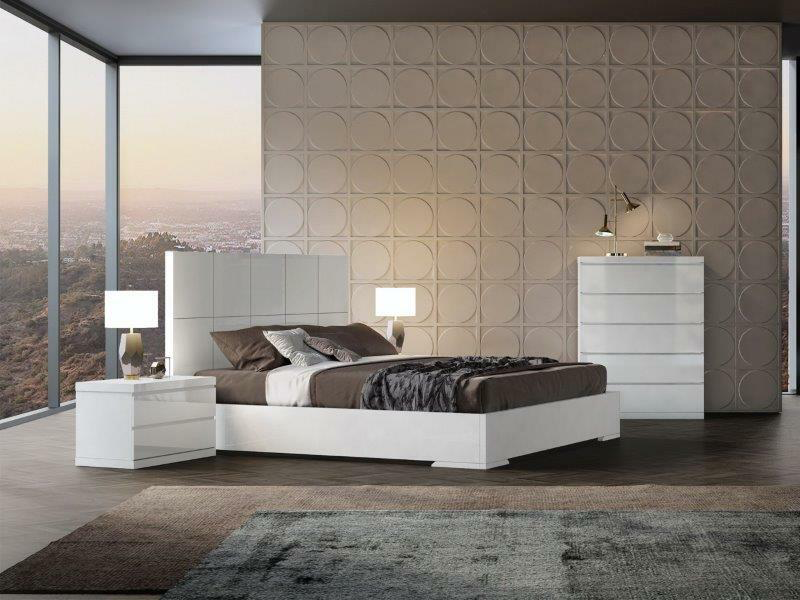 white king bed with matching dresser and nightstand